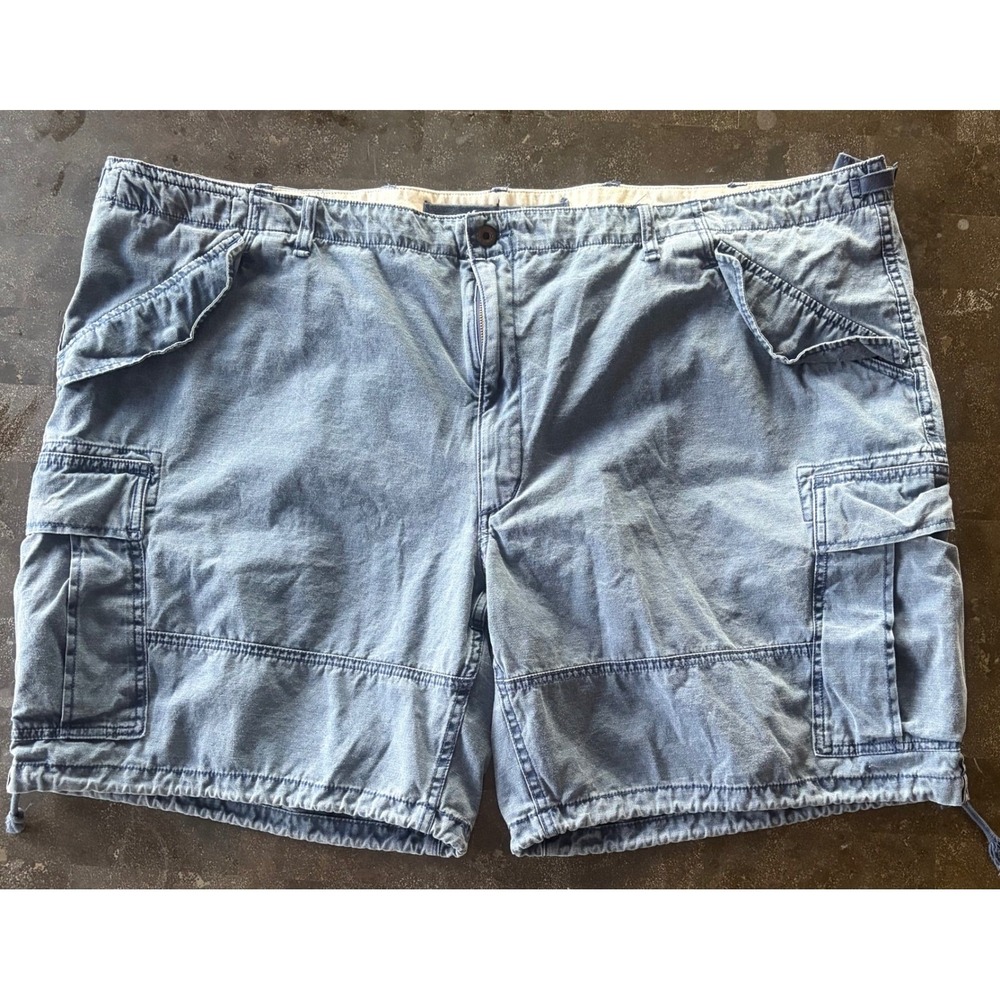 Polo Ralph Lauren Mens 56 Blue Ripstop Utility Cargo Shorts Classic Fit Cotton